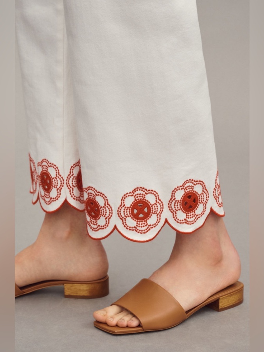 Maeve Anthropologie Colette Cropped High-Rise Wide-Leg Jeans Scallop-Hem Edition - Picture 2 of 11